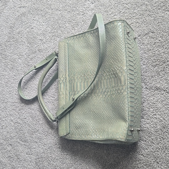 Brahmin Purse Shoulder Bag Snake Snakeskin Handbag Neutral Bag 12" x 9" - Picture 3 of 8